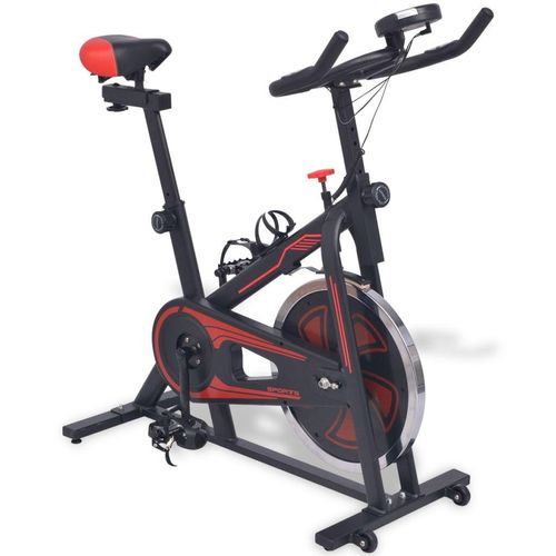 vidaXL Fitnessfahrrad Heimtrainer mit Pulssensoren Schwarz und Rot