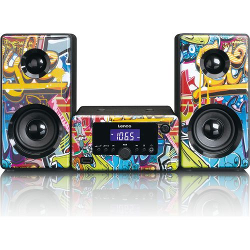 Lenco MC-020 Tags - Mikro-Stereoanlage mit FM-Radio, Bluetooth®, USB und AUX-Eingang - Tags