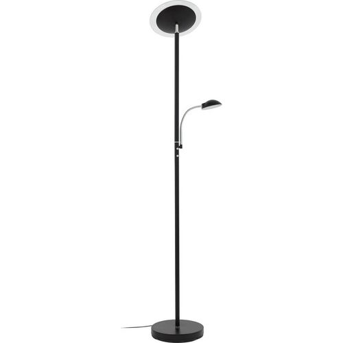 Lindby LED-Stehlampe Malea, schwarz, Leselampe, dimmbar