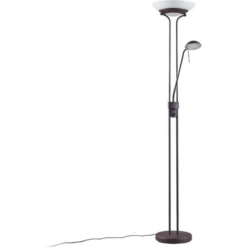 Lindby LED-Stehlampe Yveta, rostfarben, Leselampe, dimmbar