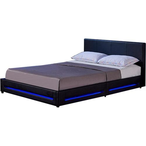LED Bett ASTEROID - Variantenauswahl, schwarz, Größe:160 x 200 cm