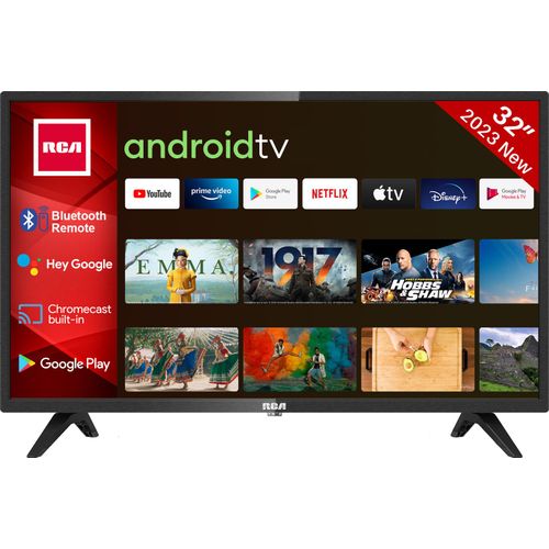 RCA RS32H2 Android TV (32 Zoll HD-ready Smart TV mit Google Assistant), eingebauten Chromecast, HDMI+USB, Triple Tuner, 60Hz (Netflix, YouTube, Amazon Video, DAZN, Disney+) Google play store