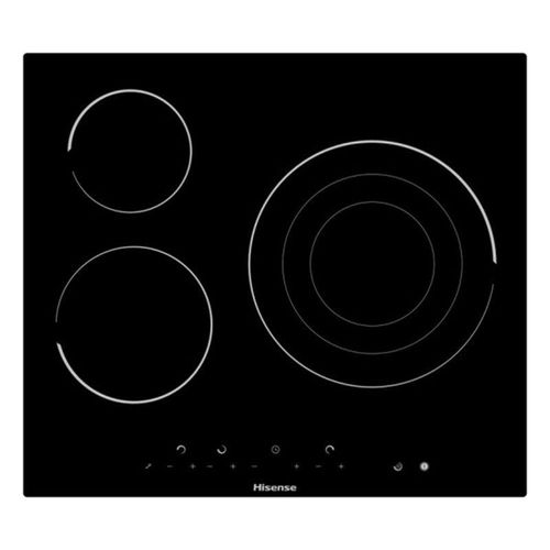 Platte aus Glaskeramik Hisense E6322C 60 cm Schwarz (3 Kochbereiche)