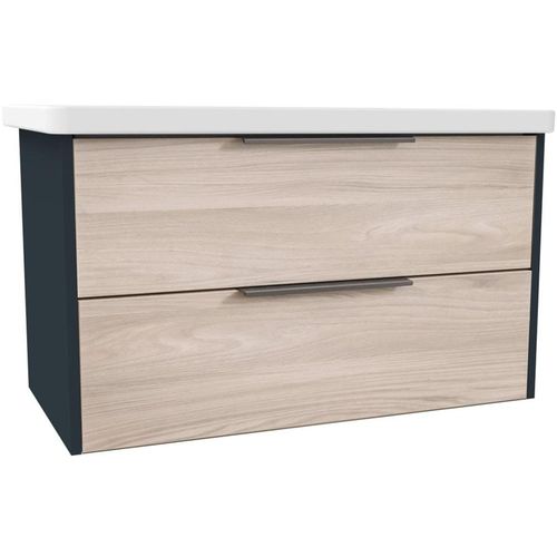 Waschtisch FACKELMANN, korpus anthrazit matt, front optik steinesche, anthrazit matt, B:89,5cm H:52,5cm T:45,5cm, Waschtische