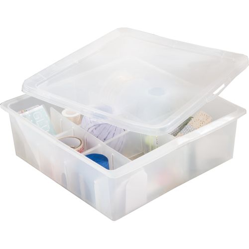 Aufbewahrungsbox RUCO, transparent, B:27cm H:10cm T:28cm, Kunststoff, Aufbewahrungsboxen, mit Deckel, 16 Fächer, Ideal für Christbaumkugeln, Kosmetik