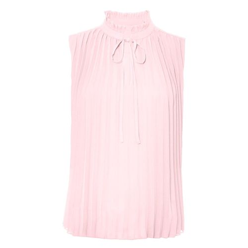 Blusentop INSPIRATIONEN, Damen, Gr. 48, rosa (hellrosé), 100% Polyester, unifarben, V-Ausschnitt, ohne Ärmel, Blusen