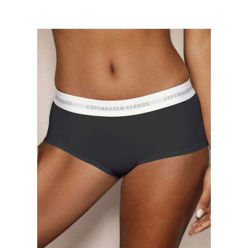 Panty COPENHAGEN STUDIOS, Damen, Gr. S (36), schwarz-weiß (schwarz, weiß), Single Jersey, Obermaterial: 50% Modal (TENCEL), 45% Baumwolle, 5% Elasthan (LYCRA), unifarben mit Farbeinsatz, körpernah, Unterhosen, mit weichem Logobund und aus elastischer Baumwoll-Modal-Qualität