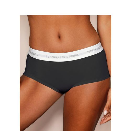 Panty COPENHAGEN STUDIOS, Damen, Gr. XL (42), schwarz-weiß (schwarz, weiß), Single Jersey, Obermaterial: 50% Modal (TENCEL), 45% Baumwolle, 5% Elasthan (LYCRA), unifarben mit Farbeinsatz, körpernah, Unterhosen, mit weichem Logobund und aus elastischer Baumwoll-Modal-Qualität