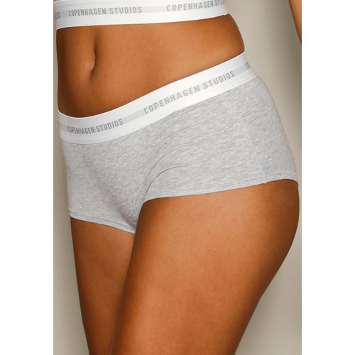 Panty COPENHAGEN STUDIOS, Damen, Gr. L (40), grau (grau meliert, weiß), Single Jersey, Obermaterial: 50% Modal (TENCEL), 45% Baumwolle, 5% Elasthan (LYCRA), unifarben mit Farbeinsatz, körpernah, Unterhosen, mit weichem Logobund und aus elastischer Baumwoll-Modal-Qualität