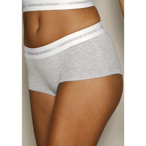 Panty COPENHAGEN STUDIOS, Damen, Gr. M (38), grau (grau meliert, weiß), Single Jersey, Obermaterial: 50% Modal (TENCEL), 45% Baumwolle, 5% Elasthan (LYCRA), unifarben mit Farbeinsatz, körpernah, Unterhosen, mit weichem Logobund und aus elastischer Baumwoll-Modal-Qualität