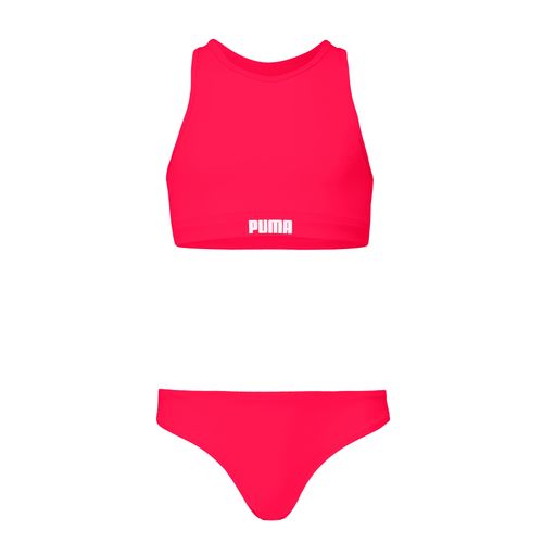 Bustier-Bikini PUMA, Kinder, Gr. 116, N-Gr, rosa (rose rot), Obermaterial: 80% Polyamid, 20% Elasthan. Futter: 88% Polyamid, 12% Elasthan, modisch, Bikini-Sets, mit Racerback-Passform