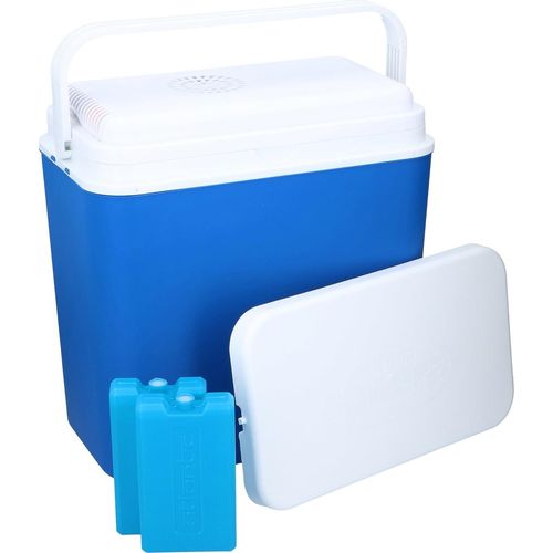 Elektrische Tragbarer Kühlbox 12 V - 24 Liter Cooler mit 2 Kühlelemente und 2 Deckeln