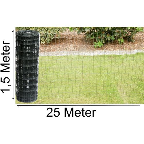 Gartenzaun grau anthrazit Gitterzaun Maschenzaun 150cm x 25m Schweiß-gitter-Zaun
