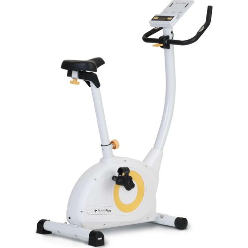 SportPlus Heimtrainer Fahrrad, 24 Widerstandsstufen, integrierte Herzfrequenz-Messer & App Kompatibilität, SP-HT-9510-W-iE