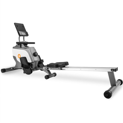 Rudergerät Klappbar Rudermaschine Fitnessgeräte mit 8 Magnetwiderstandsstufen und LED-Display, leiser Magnetbremssystem, Schwarz