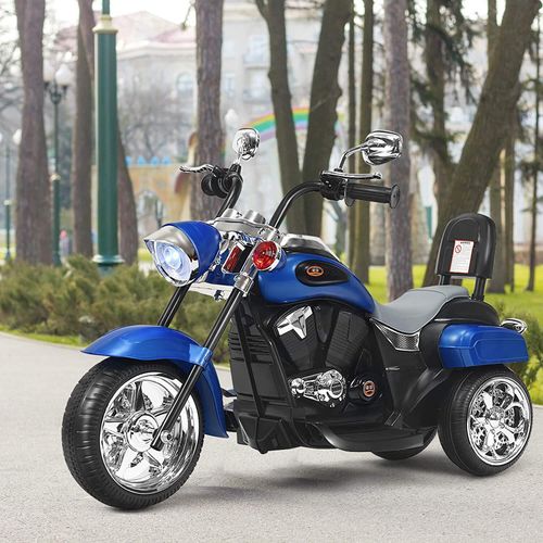 GOPLUS Elektromotorrad mit Hupe, Elektrofahrzeug Dreirad Kindermotorrad mit Vor-und Rückwärtsschalter, 6V Akku/Elektrisches Motorrad, Mortorcycle für Kinder