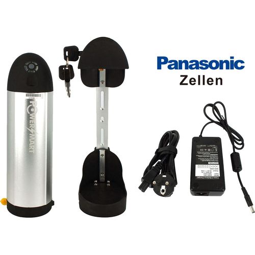 PowerSmart E-Bike Trinkflaschen Panasonic zellen Akku Umbausatz, 36V 504Wh+ Halterung + Ladegerät