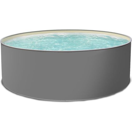 Rundpool EDITION GRAU Stahlwandpool rund 450 x 120 cm Einzelbecken