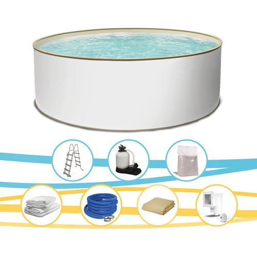 Rundpool Toni sand Stahlwandpool rund 350 x 120 cm Komplettset