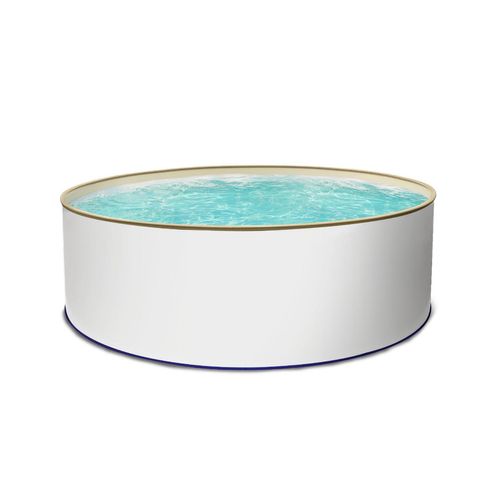 Rundpool Stahlwandpool weiß Poolfolie sand 0,8 mm Poolset rund 500 x 120 cm als Komplettset