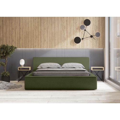 QUARTO Das Doppelbett MOLLY 160/200 Designerbett mit Bettkasten & Lattenrost (grün)