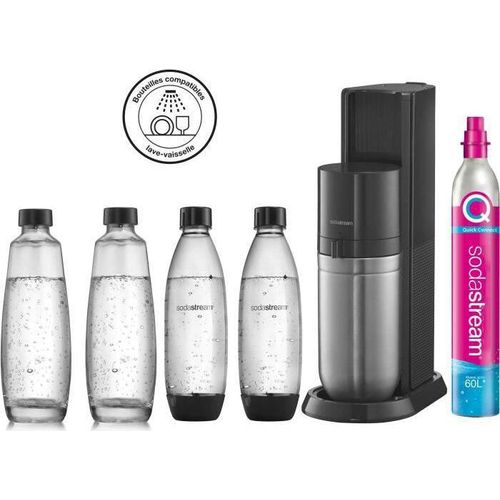 SODASTREAM DUONCB - Black DUO Machine Pack 4 Flaschen (2 DUO-Dekanter + 2 Fuse LV) + 1 CQC-Austauschzylinder