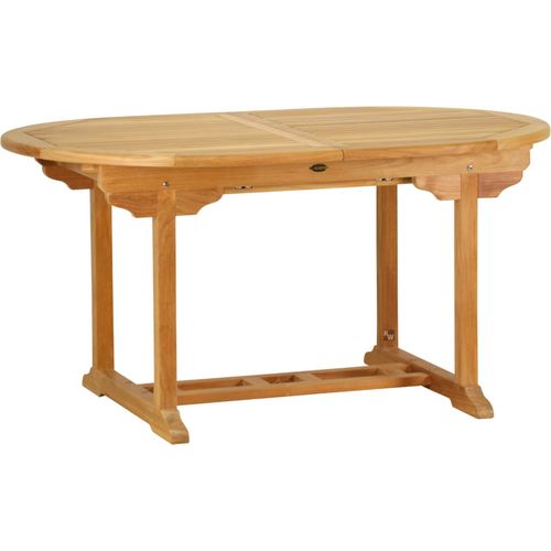 Gartentisch Teak Ausziehtisch Orvieto 150 > 210 x 100 cm als flexibler Holztisch aus Teak ausziehbarer und unbehandelter Teaktisch oval Image