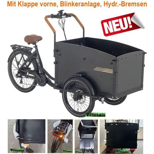 Elektro Lastenrad Zemto 7 Gang mit Klappe vorne, Blinkeranlage & Hyd.- Bremsen
