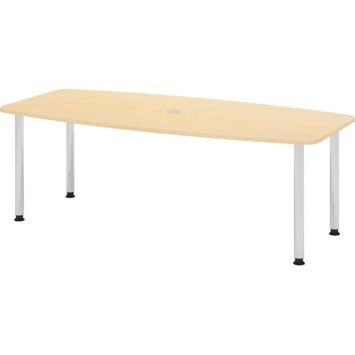 bümö Konferenztisch klein KT22 - Nachbildung Ahorn, tischfuss: Chromfüße