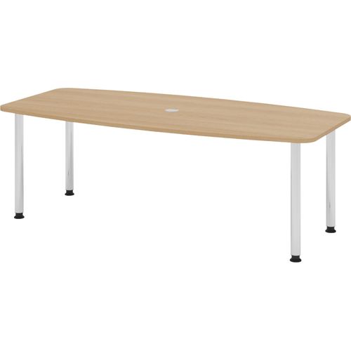 bümö Konferenztisch klein KT22 - tischfuss: Chromfüße, Nachbildung: Eiche