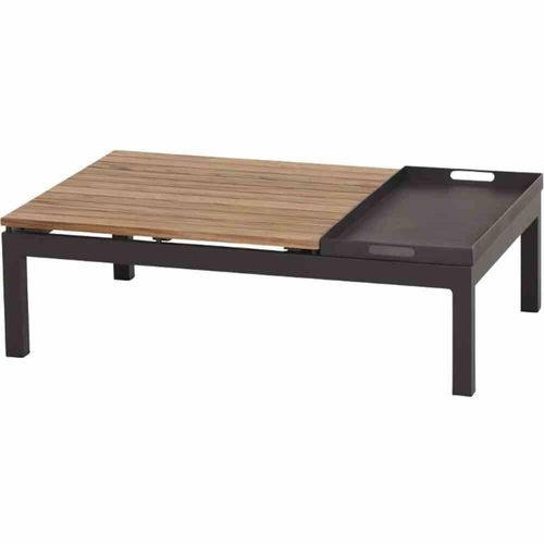 Siena Garden Alvida Loungetisch mit Tablett aus Aluminium und Teakholz100%