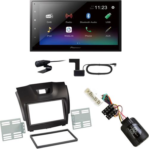 Pioneer DMH-A340DAB USB Bluetooth MP3 Bluetooth Einbauset für Isuzu D-Max 2