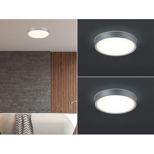 LED Deckenleuchten Set Grau Ø 33cm Lampen für Badezimmer, Gäste WC & Feuchträume