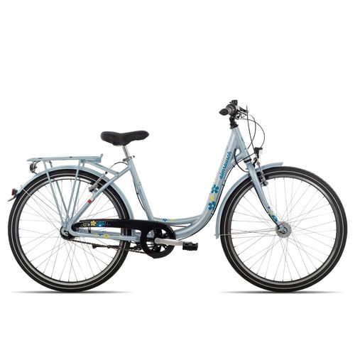 Almrausch Zucker 7 26 Wave Jugend-Citybike mit Blumen 26 Zoll Blau 45 cm