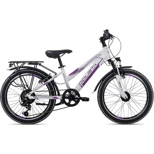 Ciclista Adventure 20 Trapez sportliches Kinderfahrrad mit Gepäckträger 20 Zoll Weiß 29 cm