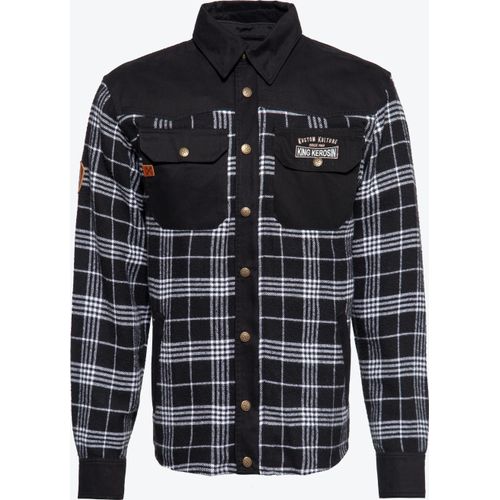 King Kerosin KK Kustom Kulture Workwear Hemd, schwarz/weiß, L