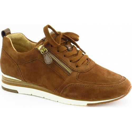 Gabor Velour whisky Reißverschluss Damen Sneaker in Braun, Größe 7.5