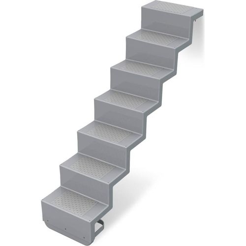 Treppe Eleganz 80 lang | 6-stufig | Randbefestigung lange Ausführung | Silbergrau