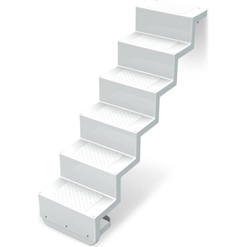 Treppe Eleganz 60 lang | 5-stufig | Randbefestigung lange Ausführung | Weiß