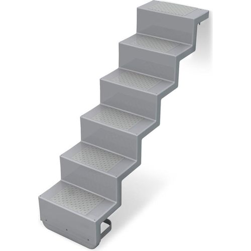 Treppe Eleganz 80 kurz | 6-stufig | Wandbefestigung kurze Ausführung | Silbergrau
