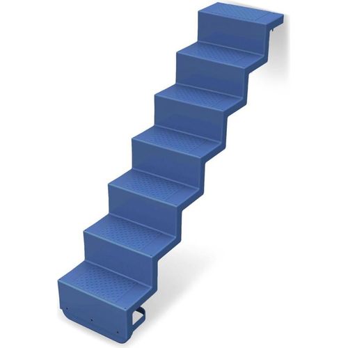 Treppe Eleganz 80 lang | 6-stufig | Randbefestigung lange Ausführung | Azurblau