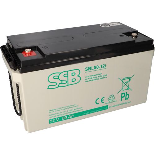 SSB Blei Akku SBL 80-12i AGM Batterie M6 Schraubanschluss - 12V 80Ah