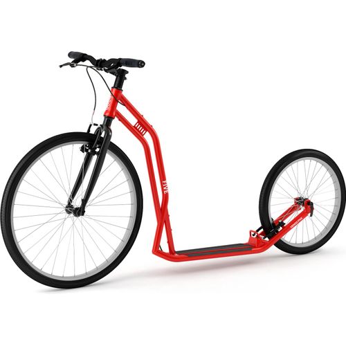 Yedoo Five Roller Scooter Tretroller - für Erwachsene und Teenager, bis 130 kg, mit Luftreifen 26/20 und verstellbarem Lenker Rot