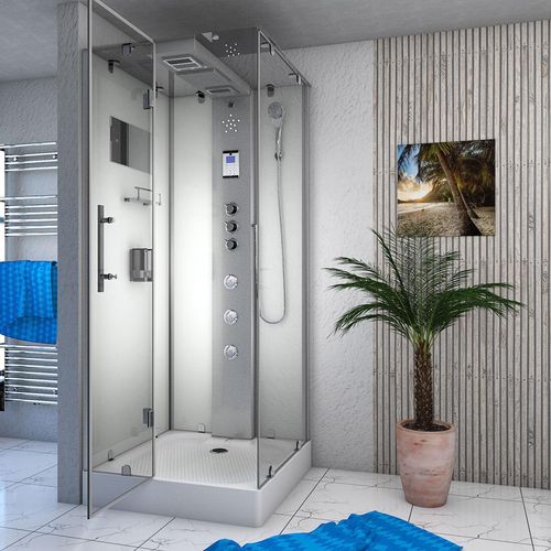 Dampfdusche Duschtempel Sauna Dusche Duschkabine D38-00L3 80x80 cm