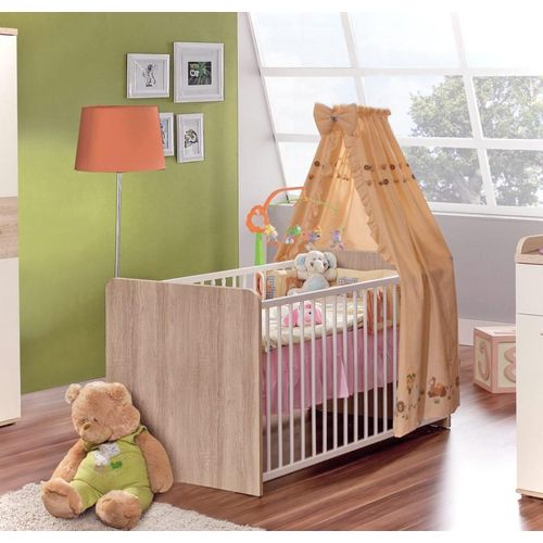 Babybett Kinderbett Winnie 70 x 140 cm 3 Schlupfsprossen Sonoma Eiche