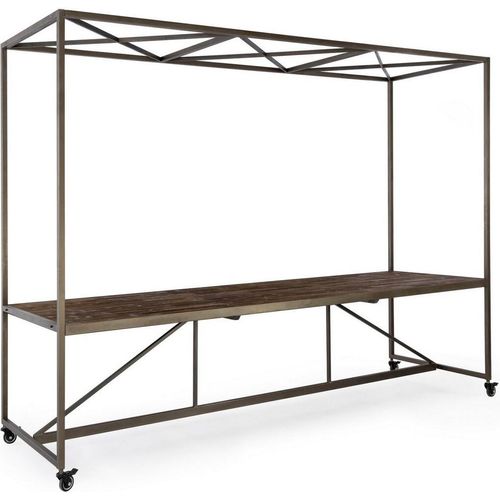 Tisch Ausstelltisch 310 x 90 x 210 cm Gestell aus Stahl Tischplatte aus Tanne