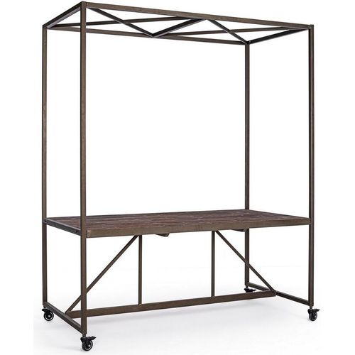 Tisch Ausstelltisch 180 x 90,5 x 220 cm Gestell aus Stahl Tischplatte aus Tanne