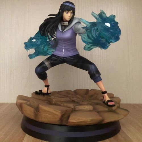 Naruto Figur GK Hyuga Hinata Action Figur Spielzeug Modell 23cm PVC Sanfte Schritt Twin Lion Fists Kampf Szene Desktop Sammlung Tiys