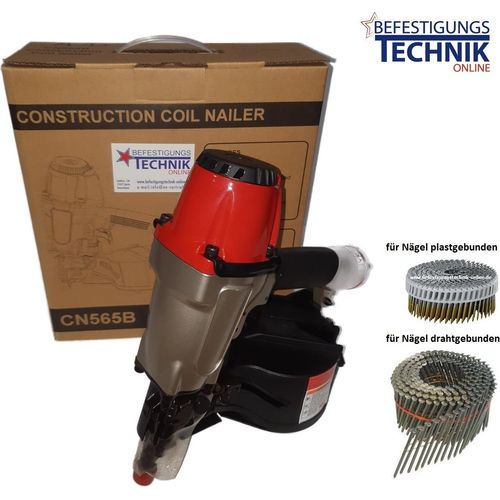 Druckluft Coilnagler Neu CN565X CN565B 32-65mm für Coilnägel 16° Draht + Plast geb.