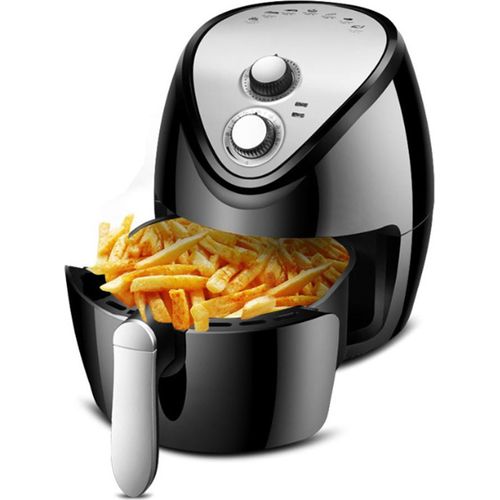 5,5L Heißluftfritteuse, Friteuse Heissluft 1300W Heissluftfriteuse, Intelligenter rauchfreier Air Fryer Elektrofritteusen, Pommes-Frites-Maschine,Fritteuse ohne Fett / Öl, Brot & Bratkorb , Schwarz